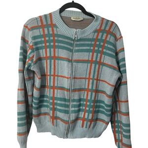 Plaid cardigan sweater